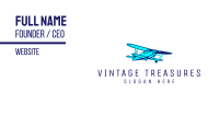 Blue Vintage Airplane Business Card Image Preview