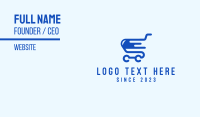 Blue Abstract Shopping Cart Business Card Design