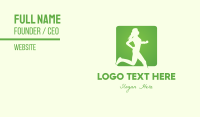 Green Jogging Woman Business Card