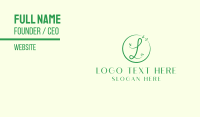 Green Vines Letter L Business Card