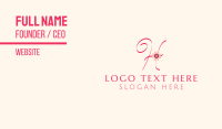 Pink Flower Letter H Business Card Design