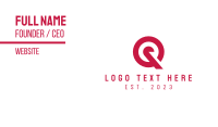 Red Target Q Business Card Design