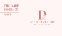 Elegant Leaves Letter D Business Card Design