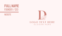 Elegant Leaves Letter D Business Card