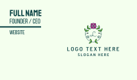 Flower Letter Circle Business Card Design