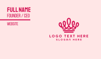 Elegant Pink Crown Business Card