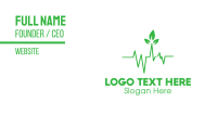 Green Leaves Heartbeat Business Card Design