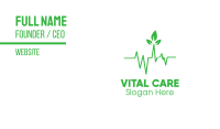 Green Leaves Heartbeat Business Card Image Preview
