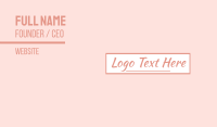 Feminine Signature Text Business Card