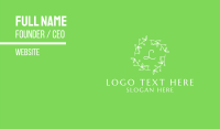  Ornamental Green & White Leafy Letter Business Card Design