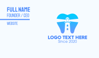 Blue Dental Lighthouse Business Card Design