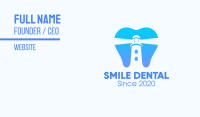 Blue Dental Lighthouse Business Card Image Preview