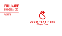 Red Curved Ribbon Business Card Design