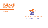 Orange Blue T Wave Business Card Design