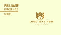 Wheat Grain Crown Lettermark Business Card