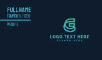 Teal Letter G Outline Business Card