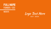 Orange & White Text Business Card