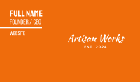 Orange & White Text Business Card Design