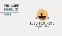 Fisherman Boat Sunset Business Card Design