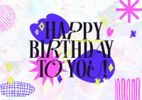 Quirky Birthday Celebration Postcard