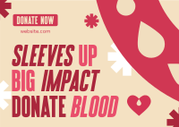 Droplet Blood Donation Postcard