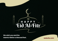 Eid Al-Fitr Strokes Postcard