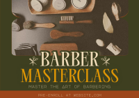 Retro Barber Masterclass Postcard Design