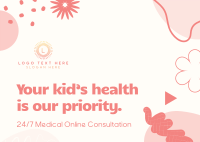 Kiddie Pediatric Doctor Postcard Design