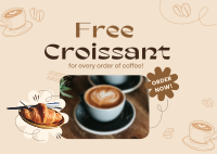 Croissant Coffee Promo Postcard