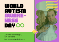 Bold Quirky Autism Day Postcard