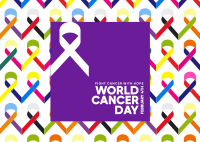 Cancer Day Ribbons Postcard Image Preview