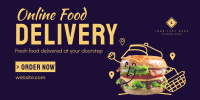 Fresh Burger Delivery Twitter Post