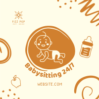 Babysitting Services Illustration Instagram Post Image Preview