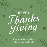 Thanksgiving Greeting Simple Instagram Post Design