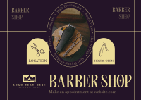 Rustic Barber Shop Postcard