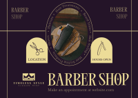 Rustic Barber Shop Postcard Image Preview