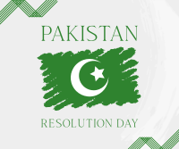 Pakistan Day Brush Flag Facebook Post