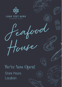 Seafood Minimalist Script Flyer