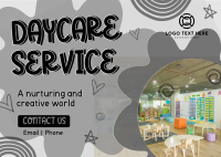 Playful Daycare Facility Postcard Design