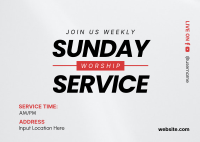 Sunday Worship Service Postcard Image Preview