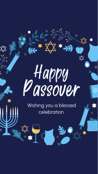 Happy Passover Wreath Instagram Story