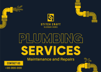 Plumbing Expert Services Postcard