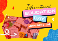 Quirky Cute Education Day Postcard