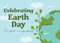 Modern Celebrate Earth Day Postcard Design