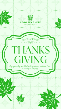 Elegant Thanksgiving Greeting TikTok Video Design