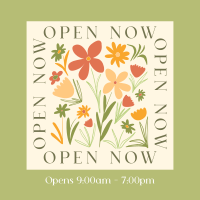 Open Flower Shop Instagram Post