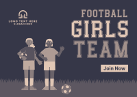 Girls Team Football Postcard