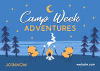 Moonlit Campground Postcard