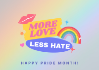 More Love, Less Hate Postcard