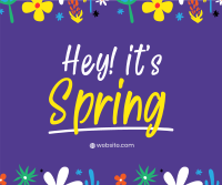 Hey It's Spring Facebook Post Design